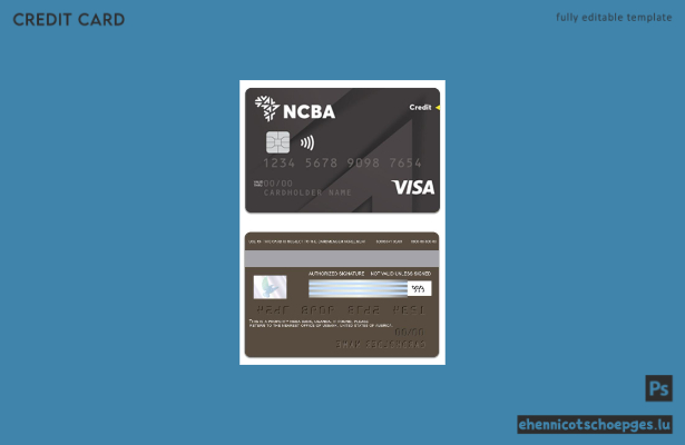 Beispielvorschau der Visa Classic Kreditkarte der ugandischen NCBA Bank